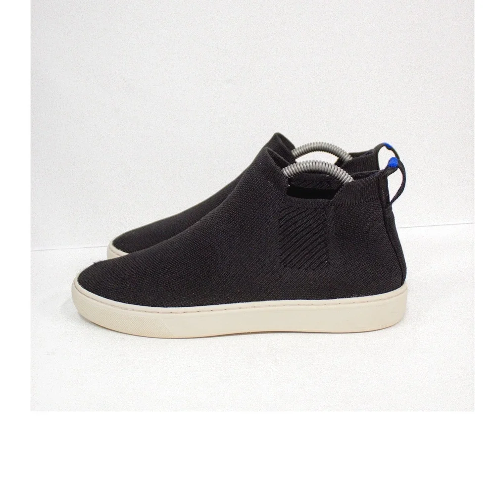Rothy's The Chelsea Boot Size 8.5 Pull On Casual Sneaker Knit Black Stretch